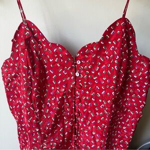 Vintage Victoria’s Secret  80s/90s red slip dress small chemise gold label